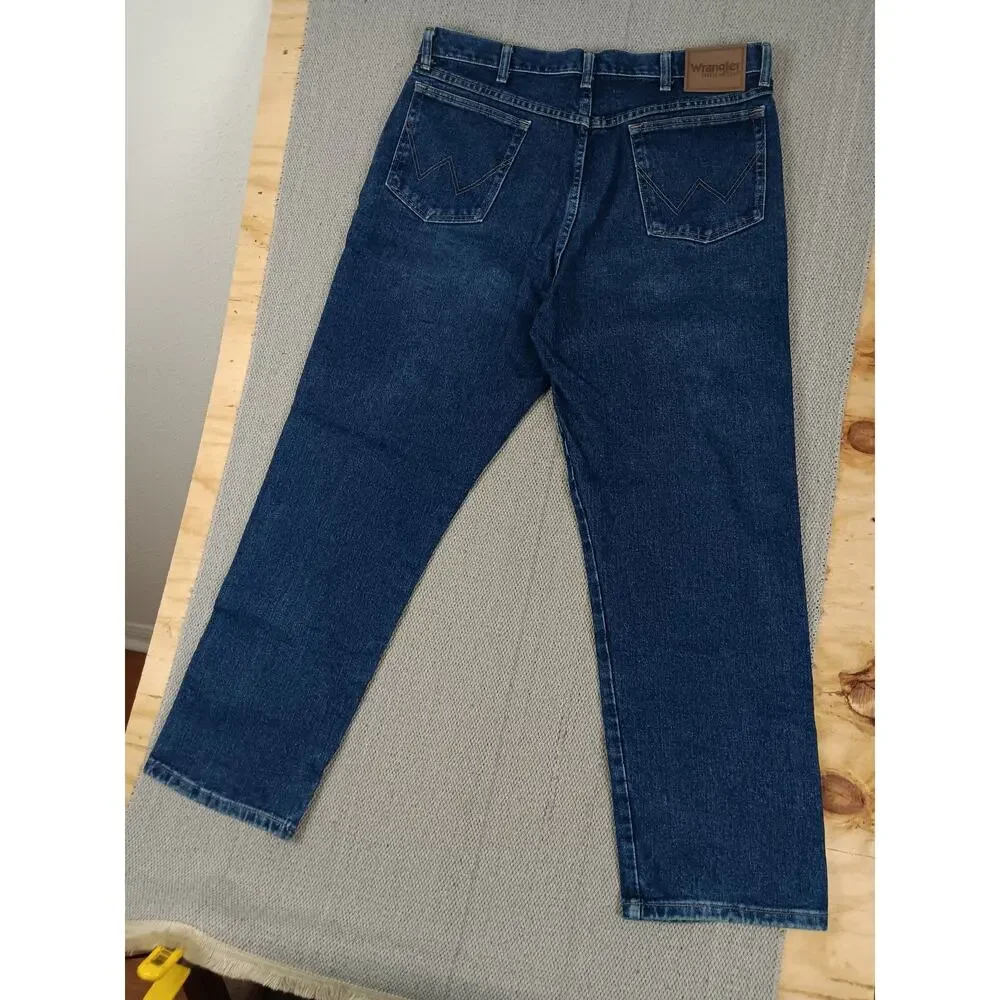 Wrangler‎ Rugged Wear Jeans Mens 36X30 Dark Blue Relaxed Straight Work Casual